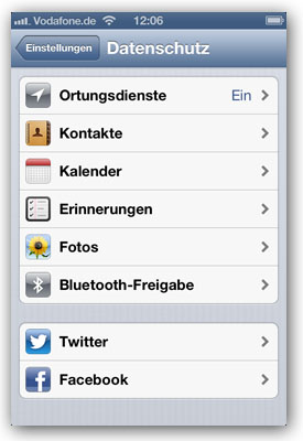 iOS6datenschutz